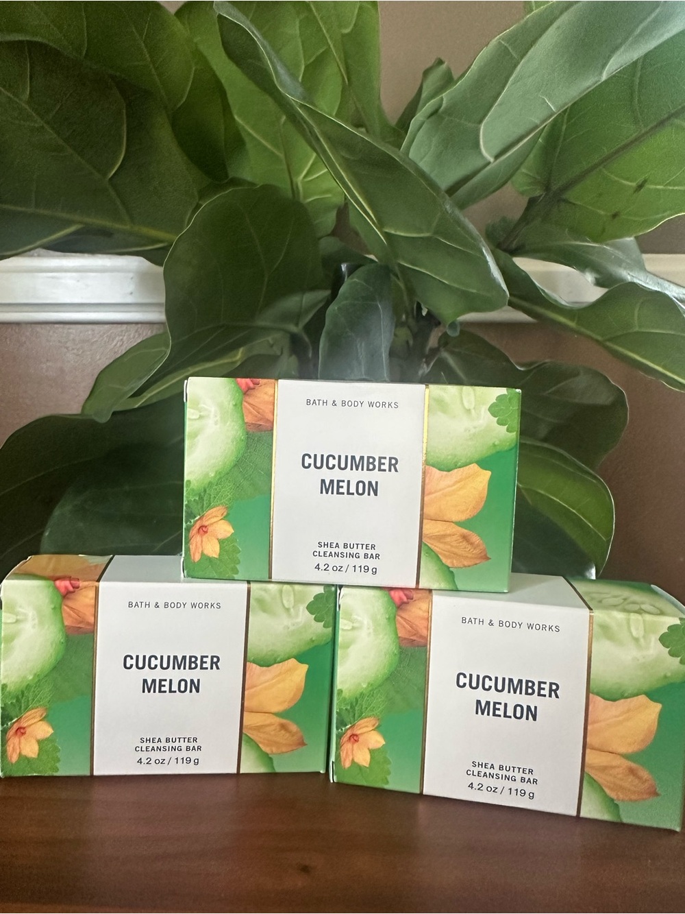 Bath & Body Works Cucumber Melon Shea Butter Cleansing Bars - Green